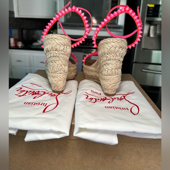 Christian Louboutin MAFALDINA ZEPPA Spiked Platform Wedge Heel Sandal Shoes - Picture 10 of 15